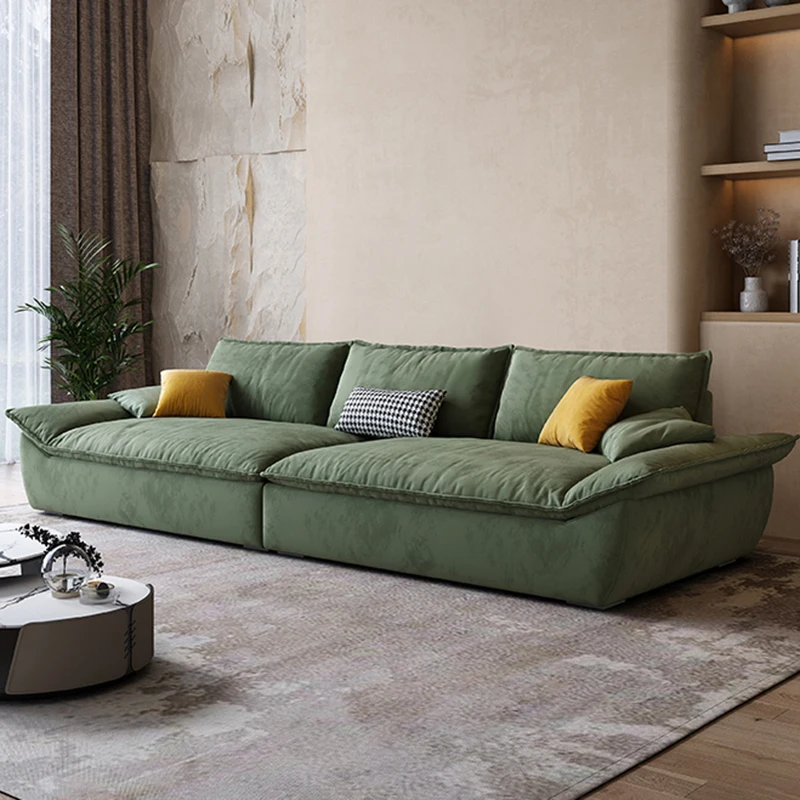 Xxl 3-местный диван Винтажный Зеленый Минималистичный Роскошный диван Дизайнерский Эргономичный Итальянский Салон Канапе для всего тела, Мебель для гостиной3
