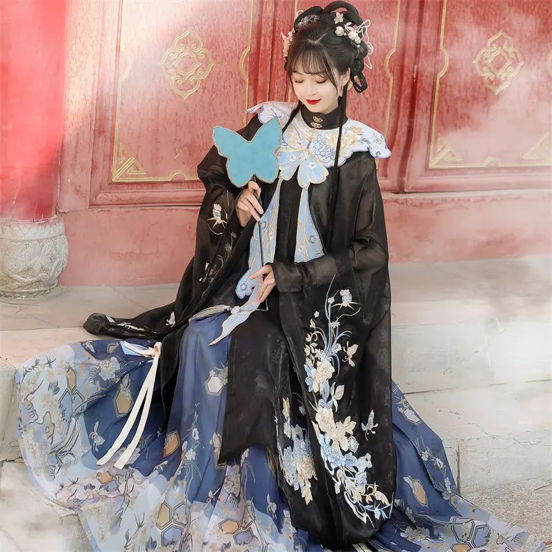Yourqipao Ming Тяжелое Китайское платье с вышивкой Косплей Лошадиное Лицо Облако Плечо Hanfu Женское Китайское традиционное платье Костюм4