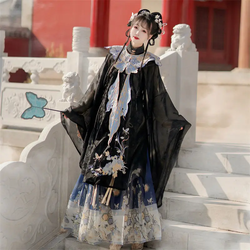 Yourqipao Ming Тяжелое Китайское платье с вышивкой Косплей Лошадиное Лицо Облако Плечо Hanfu Женское Китайское традиционное платье Костюм5