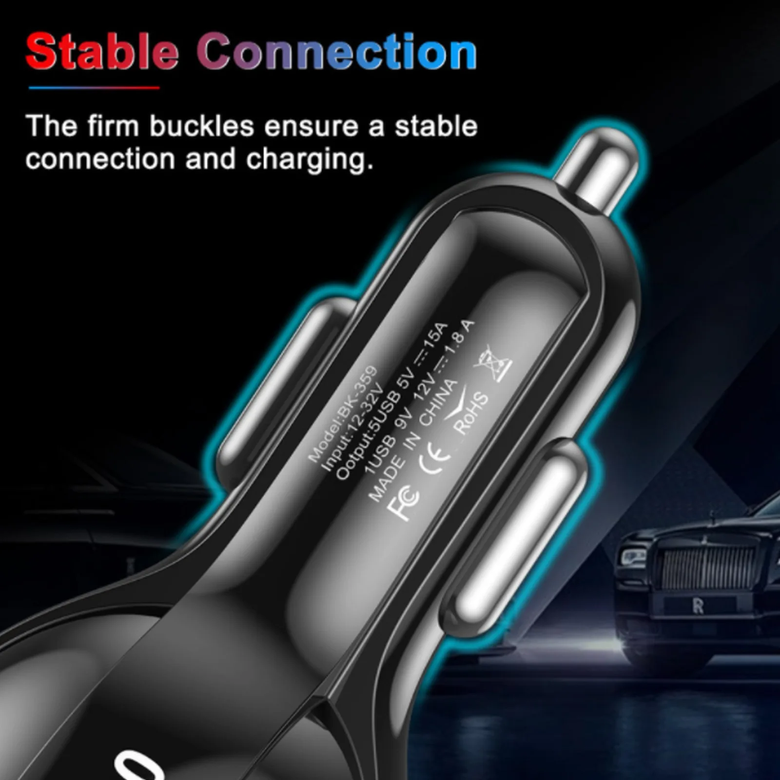 Автомобильное зарядное устройство QC 3.0 с несколькими портами USB, быстрое зарядное устройство для мобильного телефона для Android iPad iPhone Samsung3