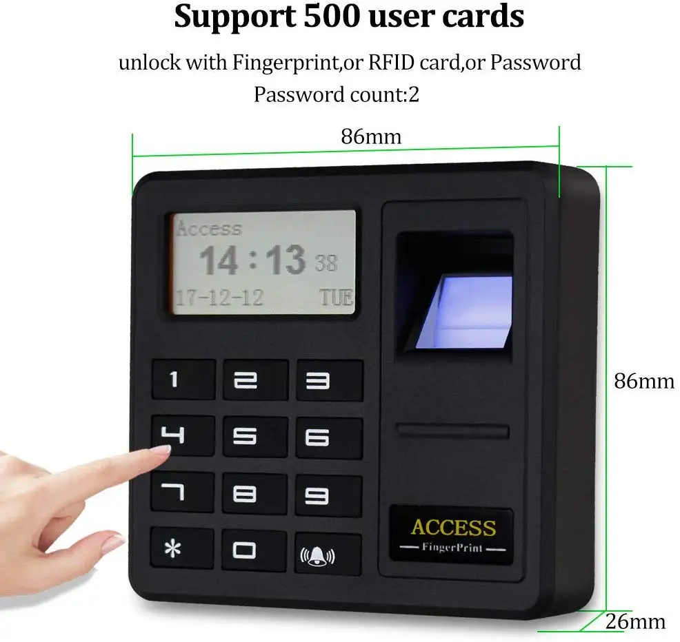 Автономный Биометрический контроль доступа по отпечаткам пальцев, Однодверный контроллер, Автономная клавиатура, RFID-карта для входа в дверь3