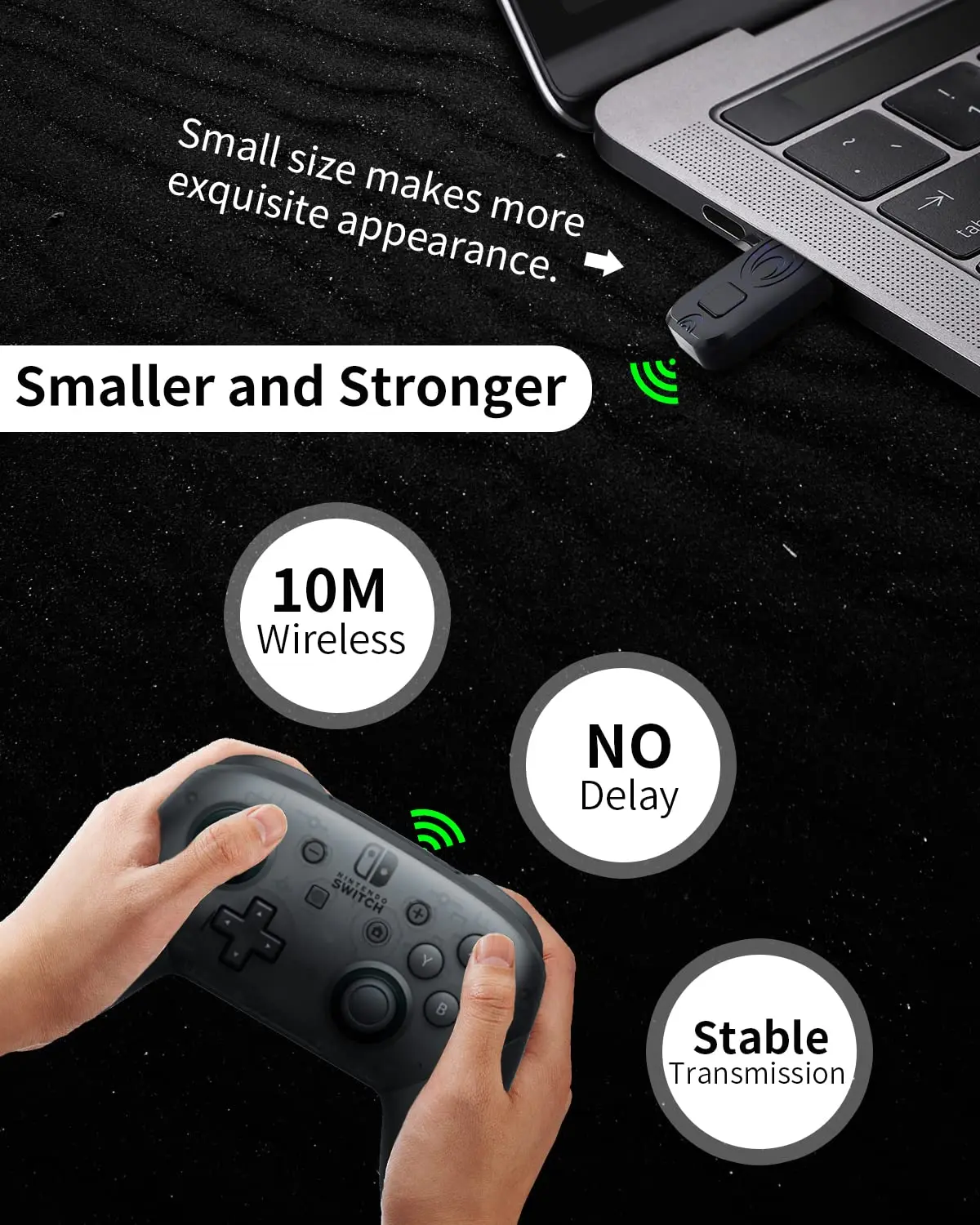 Беспроводной приемник Aolion Поддерживает Bluetooth USB Адаптер конвертер для Nintendo Switch PS5 Игровые аксессуары для контроллера PS44