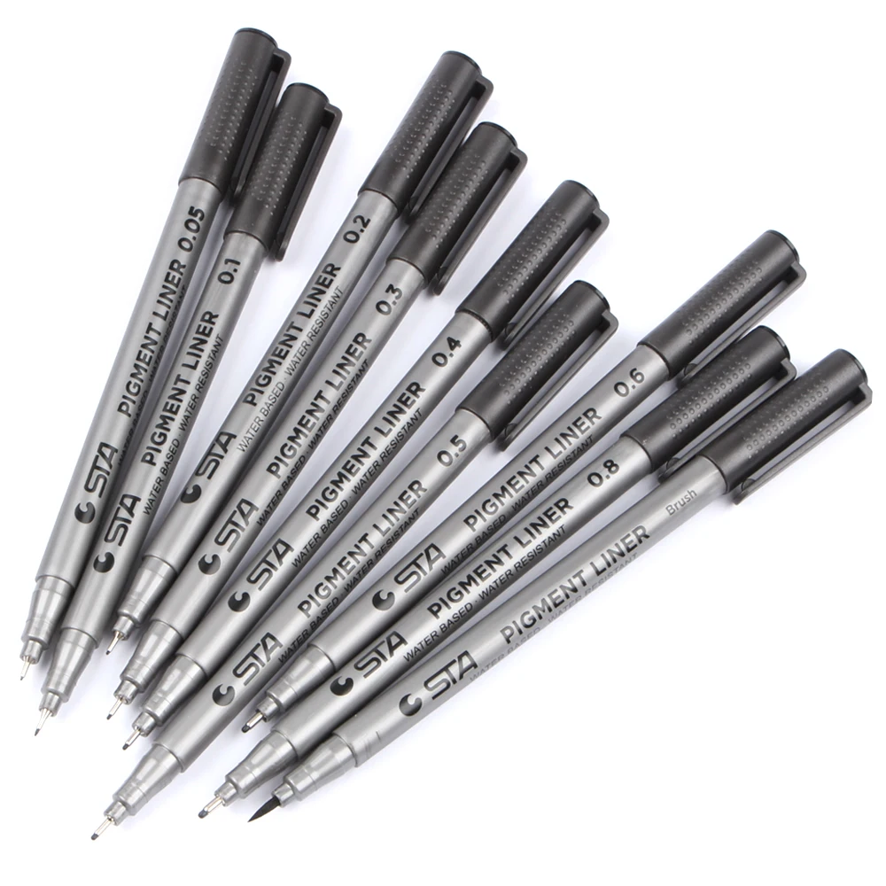 Водонепроницаемая, устойчивая к выцветанию ручка Micron PenTip Fine Liner, черный водный маркер для рисования манги3