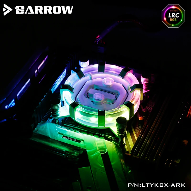 Водяной блок процессора Barrow Для AMD AM5 AM4 AM3 AM3 + FM2/INTEL LGA115X 1200 1700/X99 X299 5V ARGB 3PIN MOBO AURA SYNC4