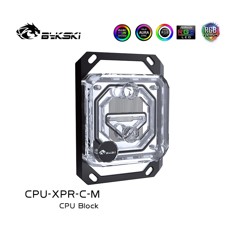 Водяной блок процессора Bykski Используется для INTEL LGA115X 2011 1700/AMD Ryzen 3/5/7 X470 X570 Радиатор водяного кулера CPU-XPR-C-M/CPU-XPR-C-I3