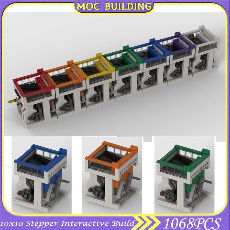 Высокотехнологичная Креативная Интерактивная сборка 10x10 Stepper с общим питанием GBC MOC Строительные Блоки Технология Сборки Brick Kid Toy0
