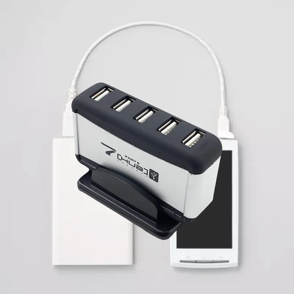 Горячий Распределитель Концентратора 2022, 7-портовый USB 2.0 для ПК, смартфона, Высокоскоростная розетка, Настольное зарядное устройство, Концентраторы для ноутбуков, Разветвитель, Аксессуар4