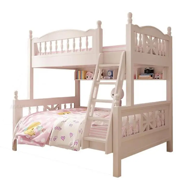 Детская двухъярусная кровать Красота Современная мебель для спальни Креативное украшение Прекрасная белая кровать принцессы для детей от 5 до 8 лет Девочки5