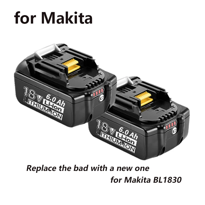Для 18 В Makita Батарея 6000 мАч Перезаряжаемые Электроинструменты Батарея со светодиодной Литий-ионной Заменой LXT BL1860B BL1860 BL18500