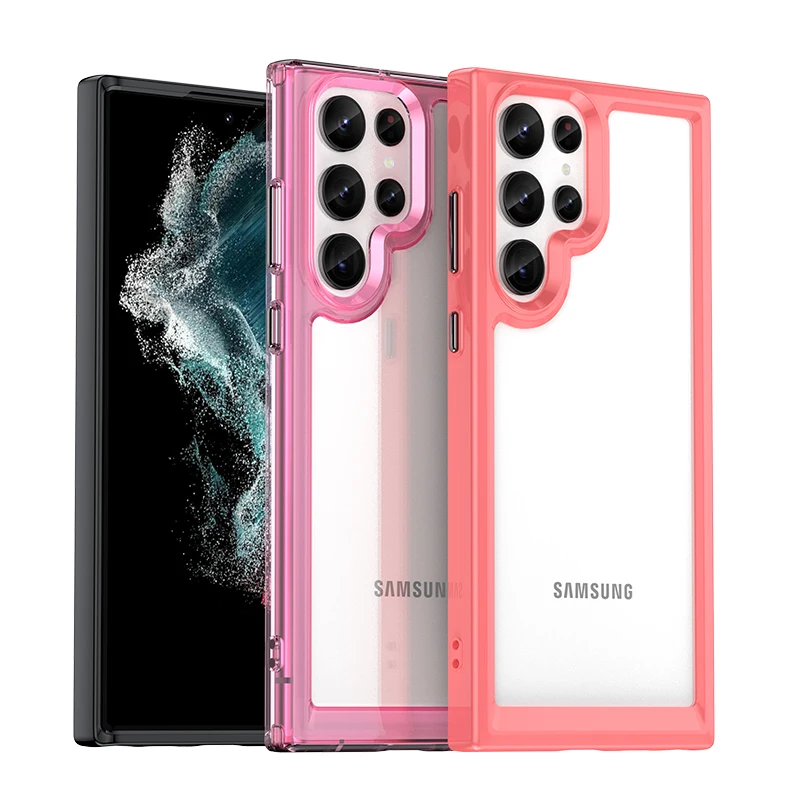 Для Samsung Galaxy S23 Ultra Case S23 Чехол Роскошный силиконовый прозрачный бампер силиконовый TPU для Samsung S22 S23 Plus Ultra Cover 1