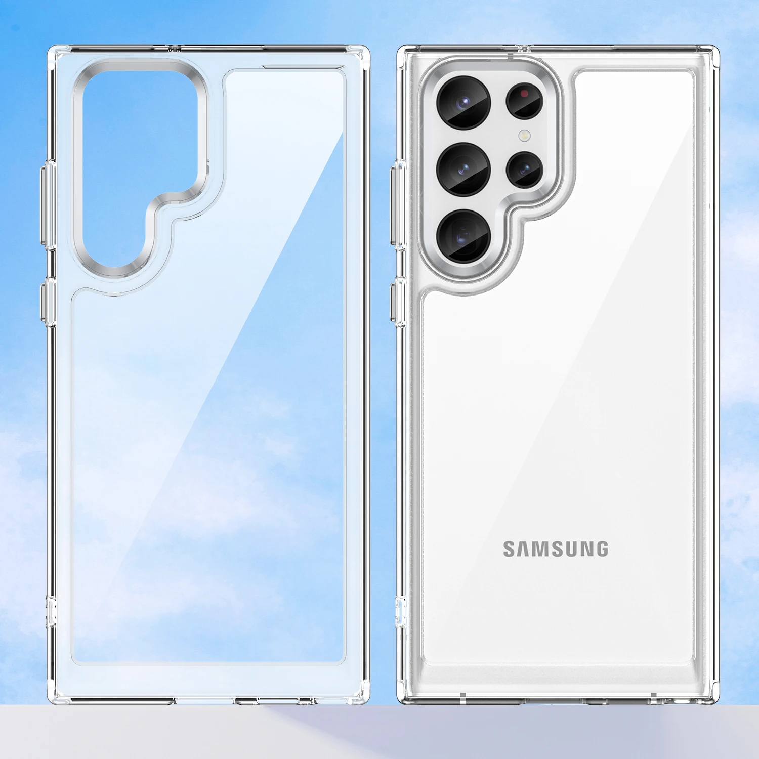 Для Samsung Galaxy S23 Ultra Case S23 Чехол Роскошный силиконовый прозрачный бампер силиконовый TPU для Samsung S22 S23 Plus Ultra Cover 5