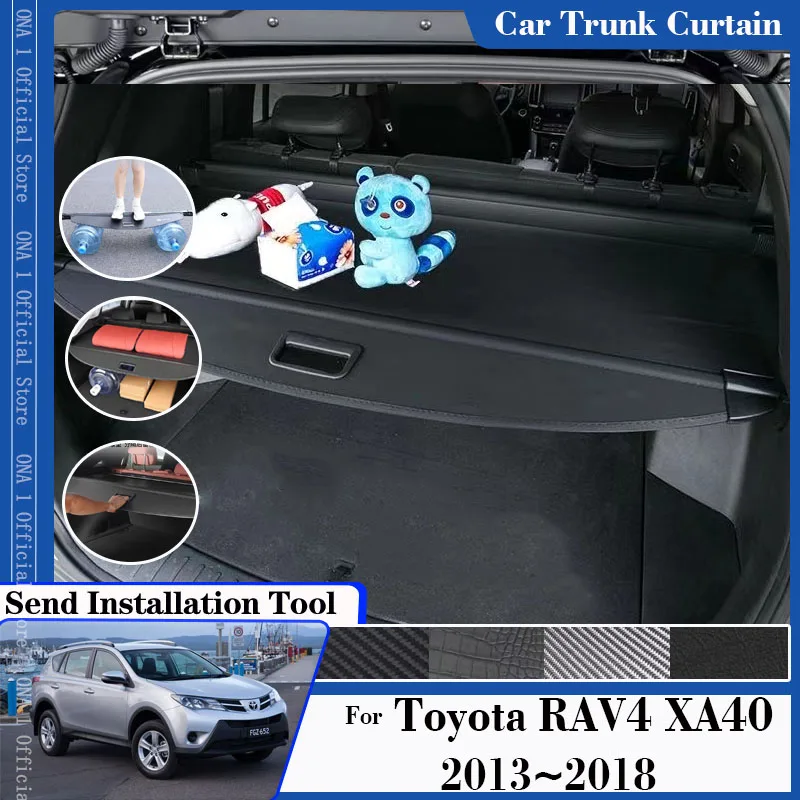 Для Toyota RAV4 RAV 4 XA40 2013 ~ 2018, Шторка заднего багажника Автомобиля, Багажник, Багажные полки, Перегородка, защитные шторы, Автоаксессуары0