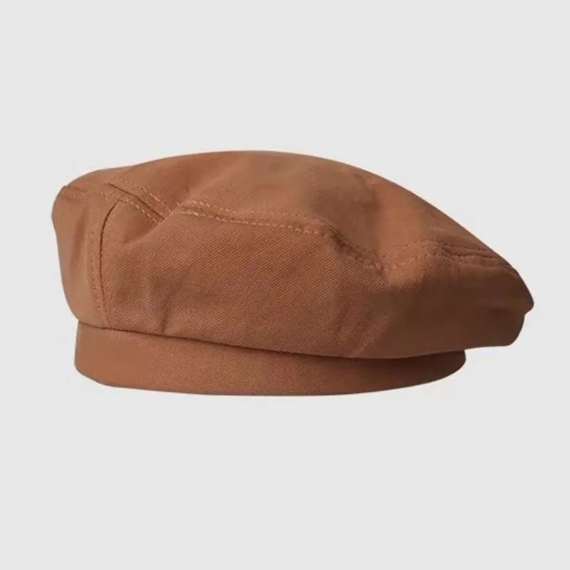 Женский Повседневный берет для девочек, теплая хлопковая восьмиугольная плоская кепка, осенне-зимняя шапка-бини, кепка, Винтажные шляпы-береты, кепка для женщин4
