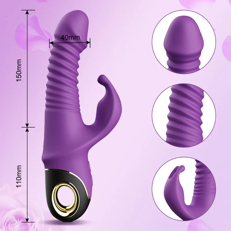 Женский телескопический вибратор с кроликом, стимулятор точки G, клитора, Вибрационные игрушки для мастурбации для пары5