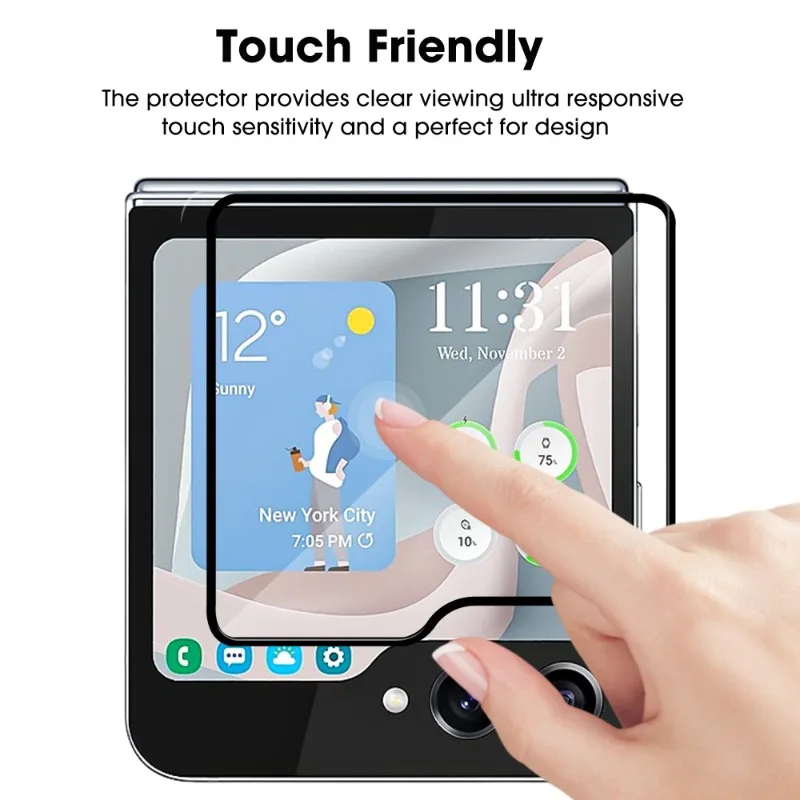 Закаленное Стекло для Samsung Galaxy Z Flip 5 Внешняя Защитная пленка для экрана Объектива камеры, Защитная Пленка от царапин для Z Flip5 5G2