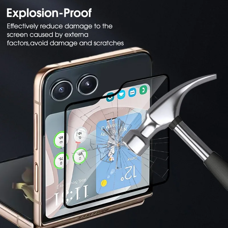 Закаленное Стекло для Samsung Galaxy Z Flip 5 Внешняя Защитная пленка для экрана Объектива камеры, Защитная Пленка от царапин для Z Flip5 5G3