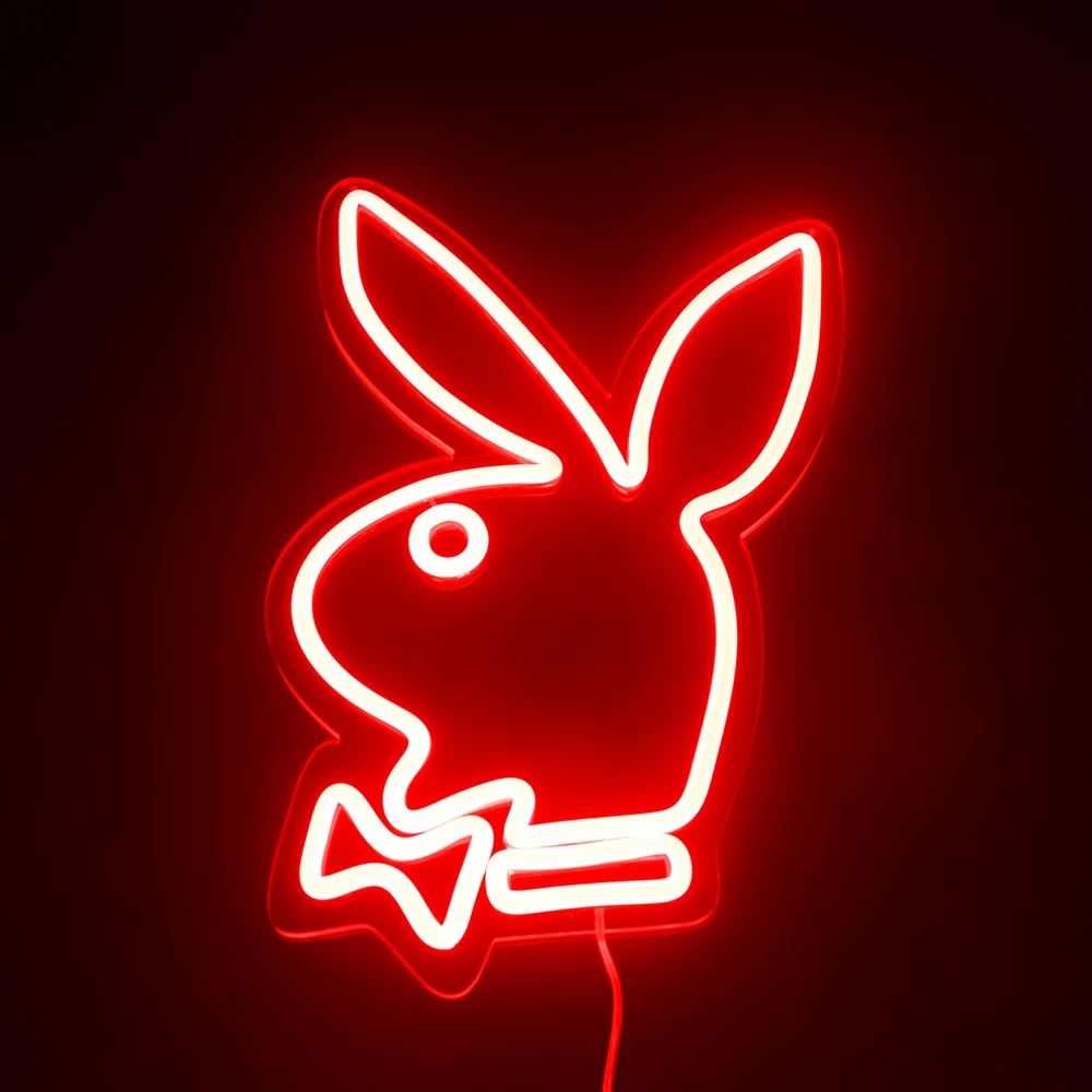 Изготовленный На Заказ Светодиодный Неоновый Светильник Playboy Bunny 5V Неоновая Вывеска Для Украшения Домашней Комнаты Обувного Магазина Ins Подарок На День Рождения Другу 30x20cm1