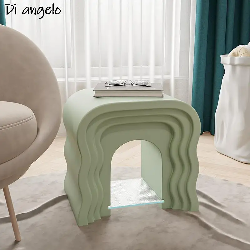 Квартира прикроватные волнистый творческий итальянский диван угловой стол Стол свет роскошный журнальный столик Малый столик тумбочка 1шт3