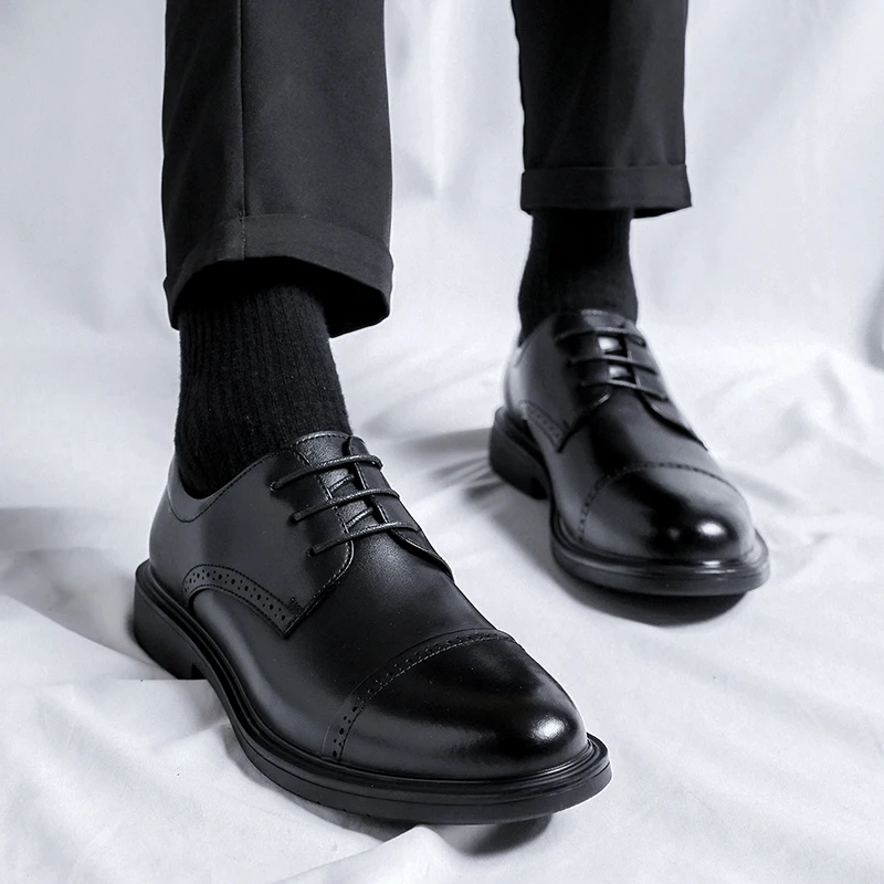 Корейская версия делового стиля, простые универсальные повседневные маленькие кожаные туфли с острым носком3