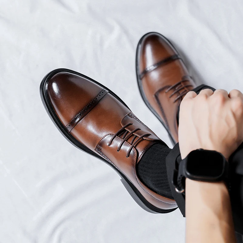 Корейская версия делового стиля, простые универсальные повседневные маленькие кожаные туфли с острым носком5