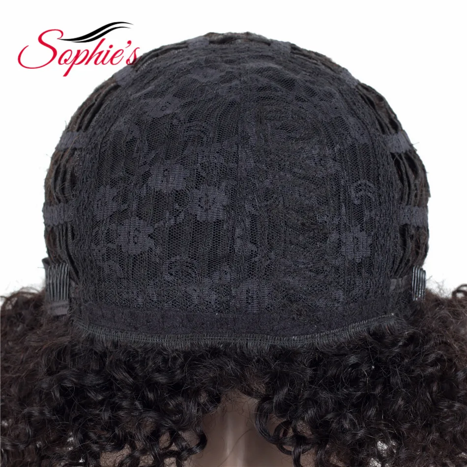 Короткие кудрявые парики из человеческих волос Sophie Для женщин, бразильские парики из человеческих волос Remy машинного производства H.LYDIA 10 Дюймов 1B4