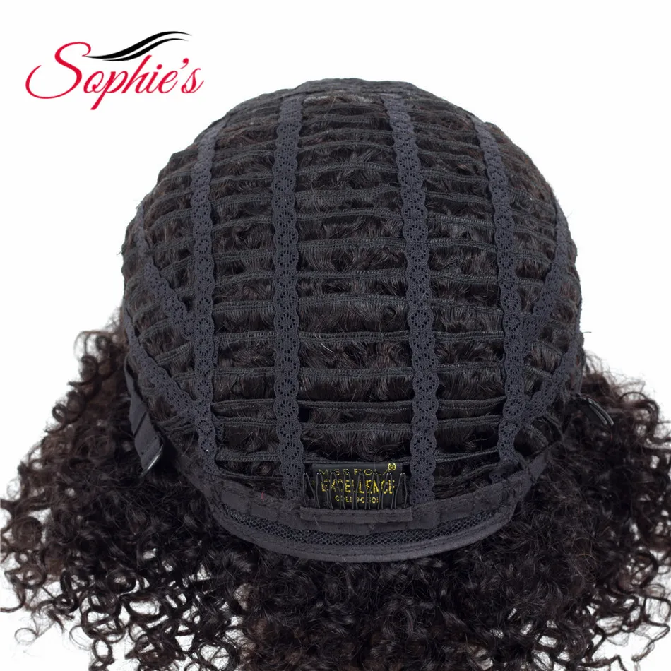 Короткие кудрявые парики из человеческих волос Sophie Для женщин, бразильские парики из человеческих волос Remy машинного производства H.LYDIA 10 Дюймов 1B5
