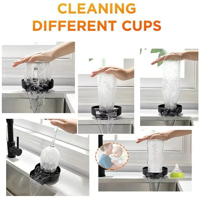 Кран для ополаскивания стекла для кухонной раковины Автоматическая мойка чашек Барная стойка Для мытья стаканов Кувшин для кофе Инструмент для мытья чашек Инструменты для чистки1