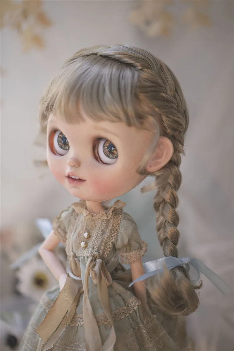 Кукольный парик BJD подходит к размеру Blythes из искусственного мохера с двойным конским хвостом с секцией Бабочки аксессуары для куклы1