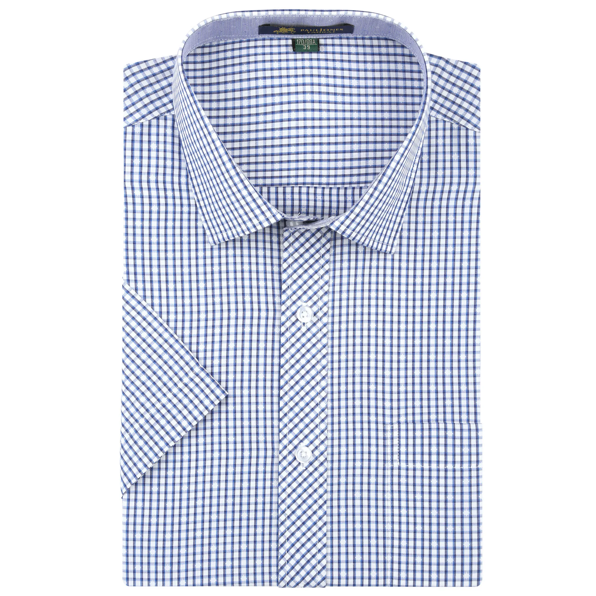 Летние модные рубашки с коротким рукавом, мужские деловые формальные повседневные рубашки на пуговицах1