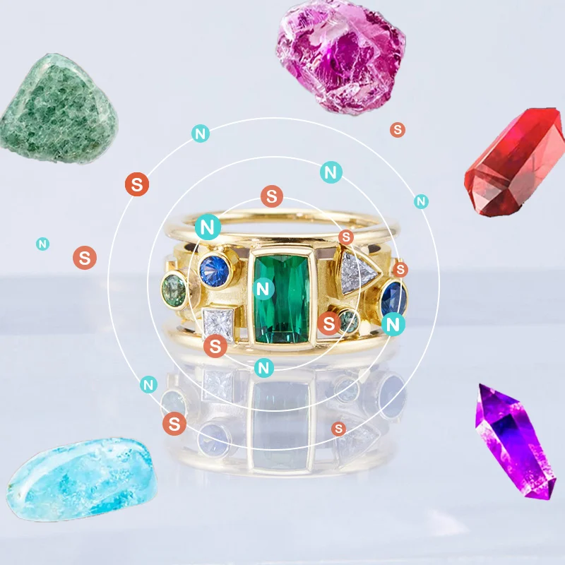 Магнитное лимфодренажное Женское кольцо для похудения Torina Crystal, кварцевый камень, Ionix, исцеляющее кольцо, ювелирные изделия5