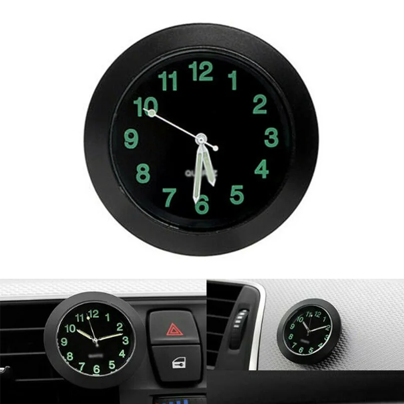 Мини-автомобильные Часы Со Светящимся зажимом для воздухоотвода Интерьер Кварцевых Аналоговых Часов Декор Авто Запасные Части0