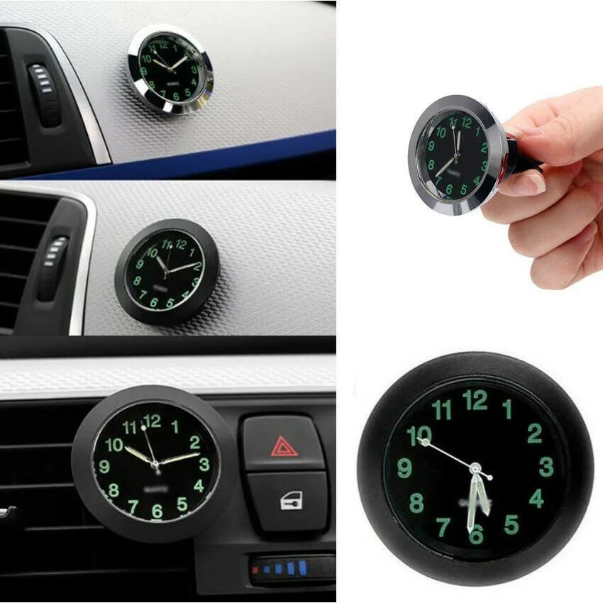 Мини-автомобильные Часы Со Светящимся зажимом для воздухоотвода Интерьер Кварцевых Аналоговых Часов Декор Авто Запасные Части5