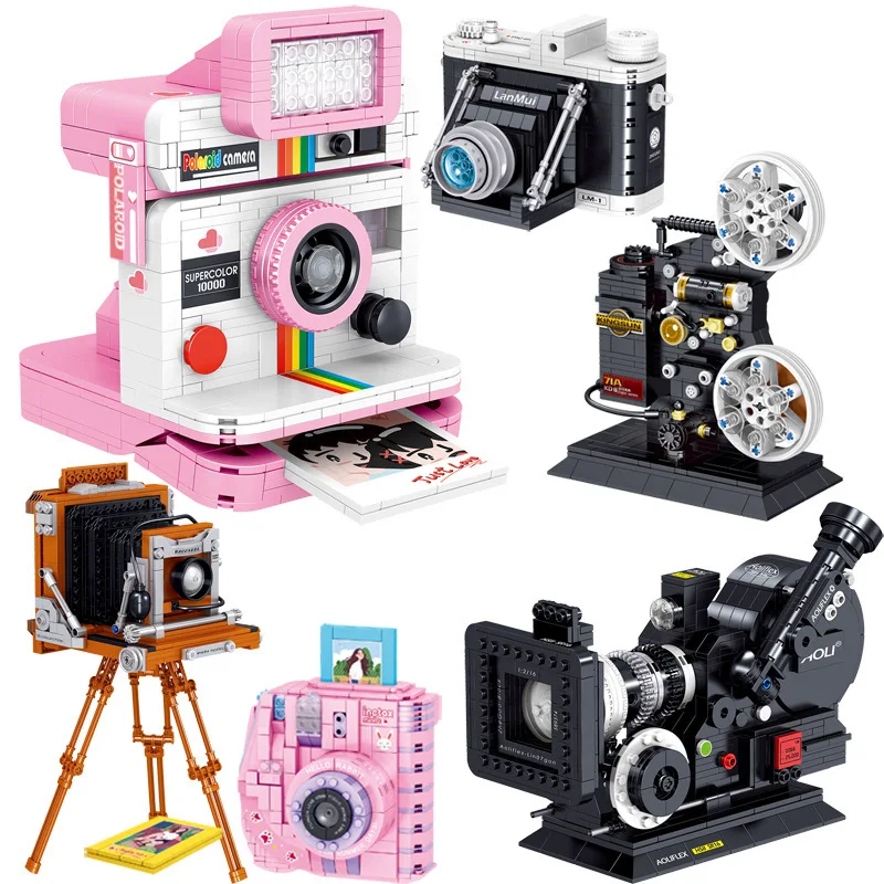 Мини-кирпичики Ретро Модель камеры Строительные блоки игрушки Идея камеры Модель Сборки кирпичей своими руками для девочек Развивающие игрушки0