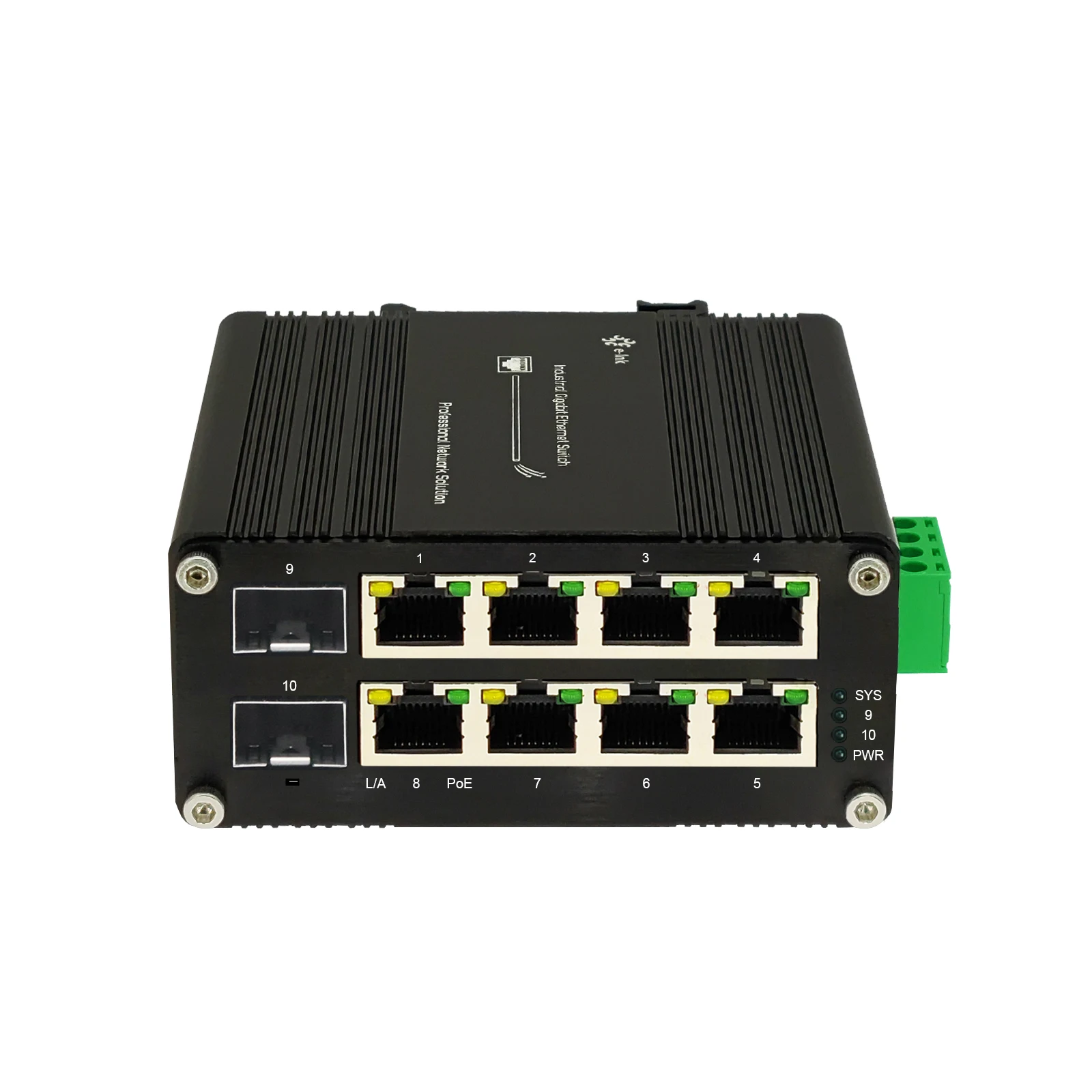 Мини промышленный коммутатор Ethernet на 8 портов с 2 SFP 8-портовый 10/100/1000 Мбит/с DIN Неуправляемый/управляемый сетевой коммутатор0