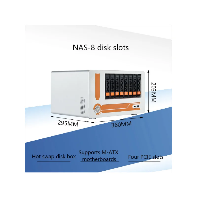 Мини-сервер серии Nas с 8 отсеками на шасси с возможностью горячего подключения, Сетевое хранилище данных, Промышленное управляющее оборудование2