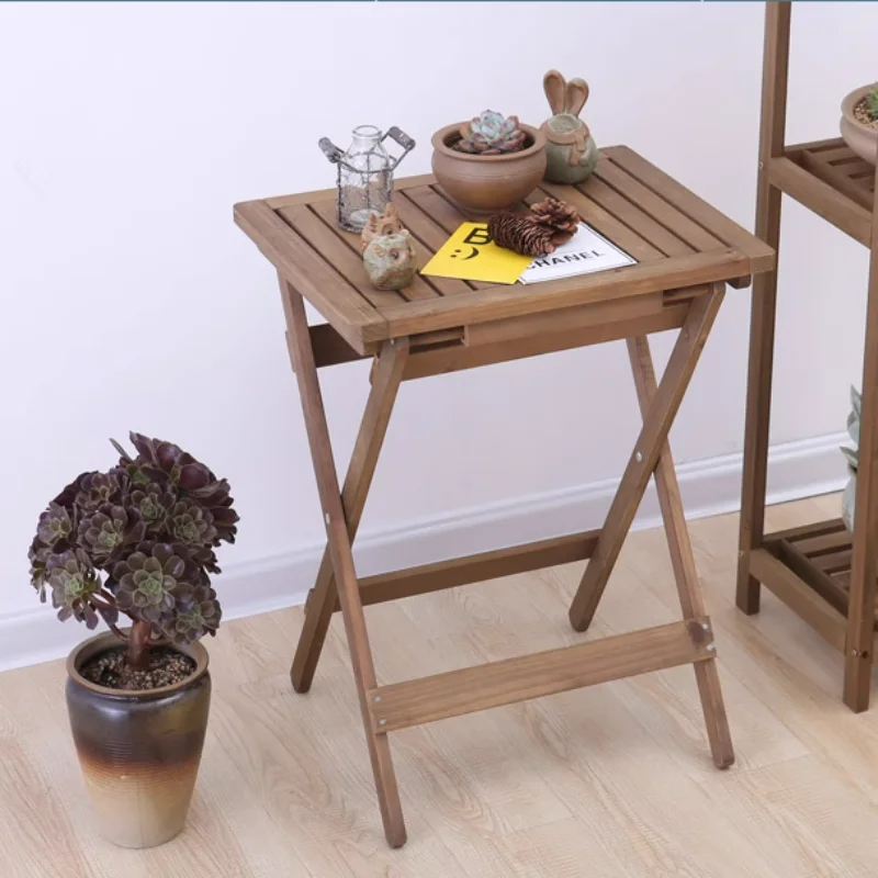 Многофункциональный Простой стол для хранения в стиле ретро, складные столы из массива Дерева, Переносной Чайный столик, Ноутбук, Деревянный стол0