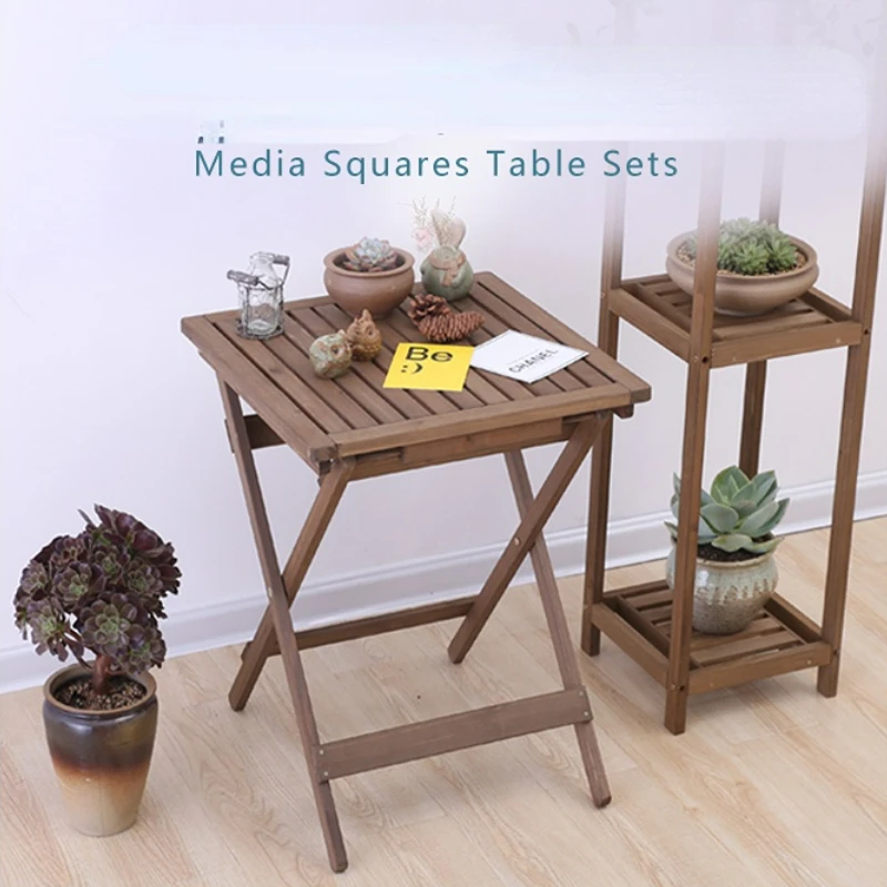 Многофункциональный Простой стол для хранения в стиле ретро, складные столы из массива Дерева, Переносной Чайный столик, Ноутбук, Деревянный стол5