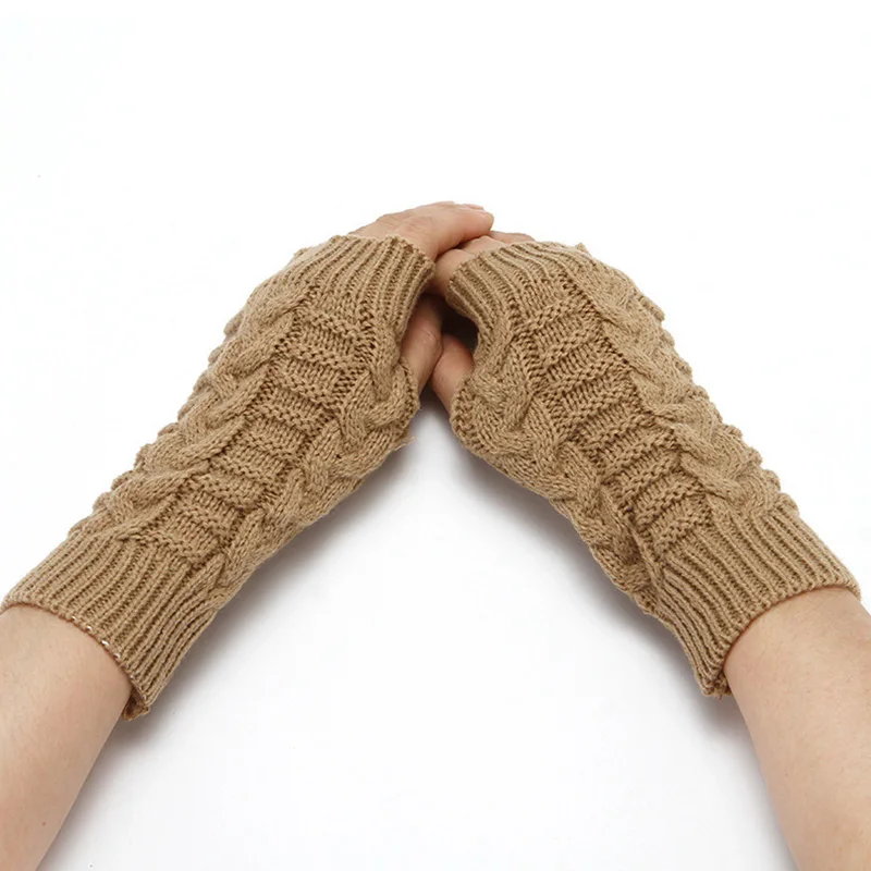 Модные женские И мужские вязаные крючком перчатки без пальцев с коротким рукавом, теплые варежки для рук, зимние теплые Guantes Mujer4