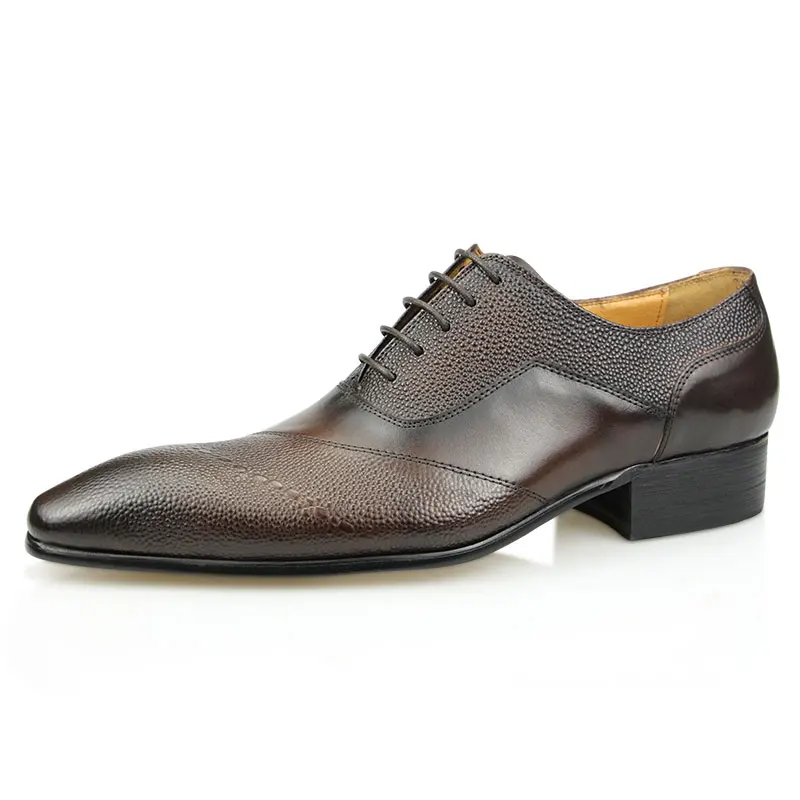 Мужские модельные туфли-Оксфорды с открытым носком из натуральной кожи для мужчин, удобные классические ботинки, Оптовая продажа с фабрики, прямая доставка2