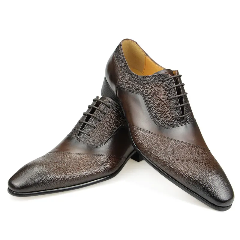 Мужские модельные туфли-Оксфорды с открытым носком из натуральной кожи для мужчин, удобные классические ботинки, Оптовая продажа с фабрики, прямая доставка5