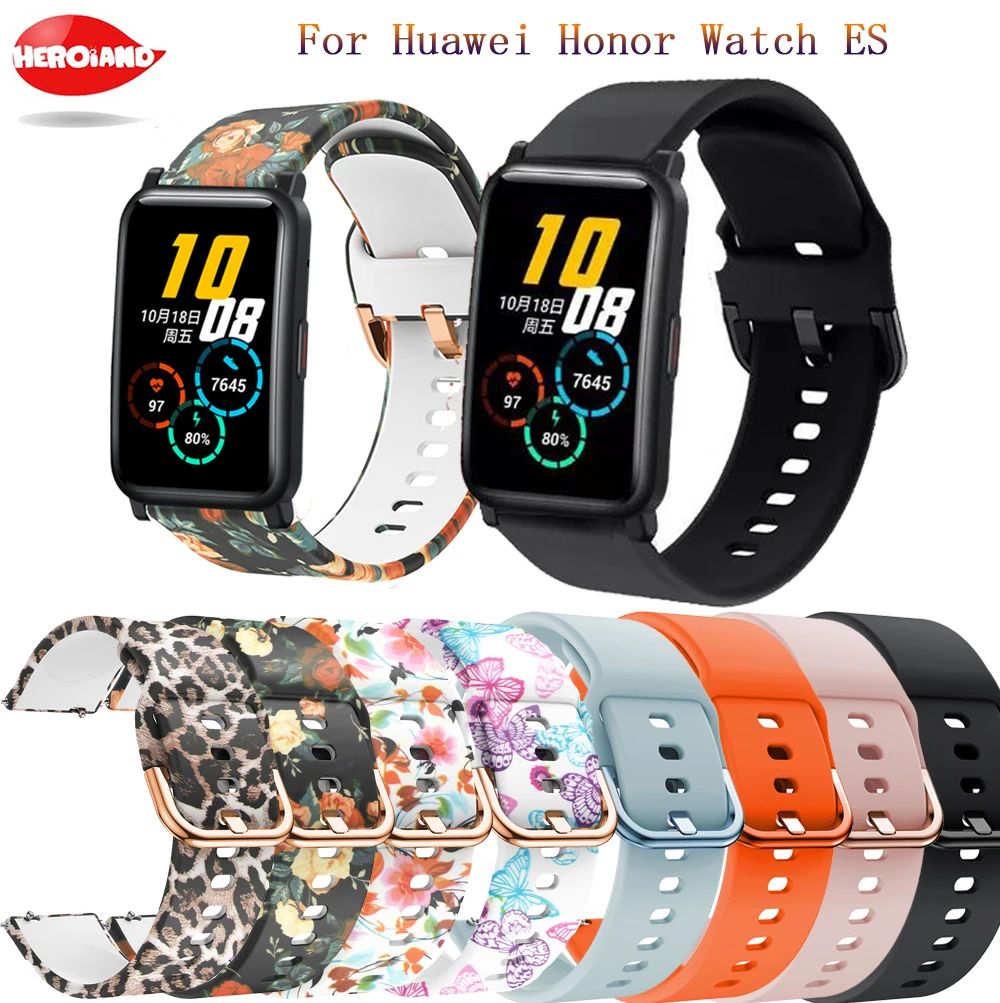 Мягкий Силиконовый ремешок для часов 20 мм, Ремешок Для Huawei Honor Watch ES, Оригинальный браслет Для умных Часов Amazfit GTS 2/GTR 42 мм0