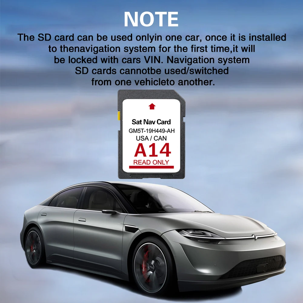 Навигационная SD-карта A14 Ford Sync с новейшими картами CA US 2023, совместимыми с картами Ford/Lincoln F-150 Edge SD-карты GM5T-19H449-AH3