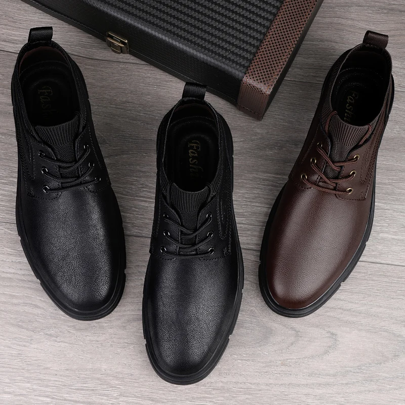 Новая Модная мужская обувь ручной работы из натуральной кожи в стиле ретро, повседневная обувь на шнуровке, Деловая Повседневная Универсальная обувь для мужчин5