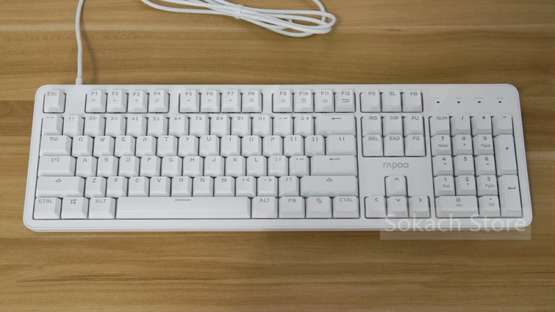 Новая Проводная механическая клавиатура Rapoo MT710 104 клавиши с белой Подсветкой, Проводная механическая игровая клавиатура1