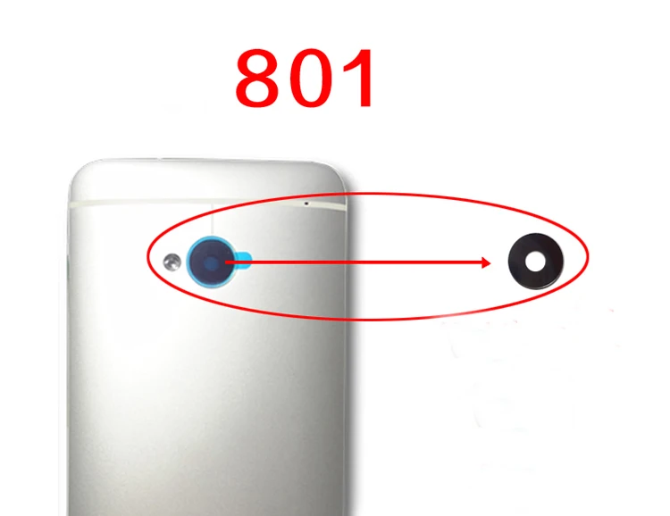 Новая деталь корпуса для HTC One M7 801s 801n 801e Задняя Стеклянная линза камеры заднего вида с клеем Бесплатная доставка Замена + Номер отслеживания0