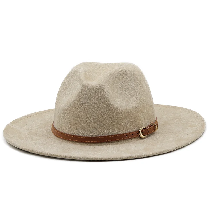 Новая фетровая шляпа, Женская замшевая фетровая Винтажная церковная женская шляпа Унисекс, Панама с широкими полями, Ковбойская кепка, Джазовая Джентльменская свадебная шляпа для мужчины2