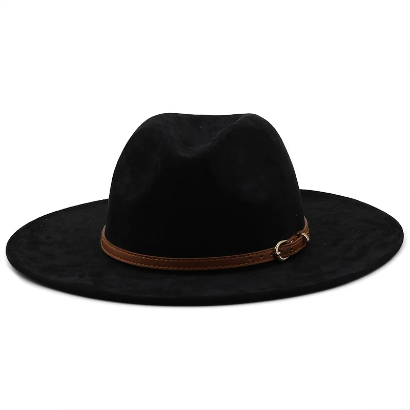 Новая фетровая шляпа, Женская замшевая фетровая Винтажная церковная женская шляпа Унисекс, Панама с широкими полями, Ковбойская кепка, Джазовая Джентльменская свадебная шляпа для мужчины3