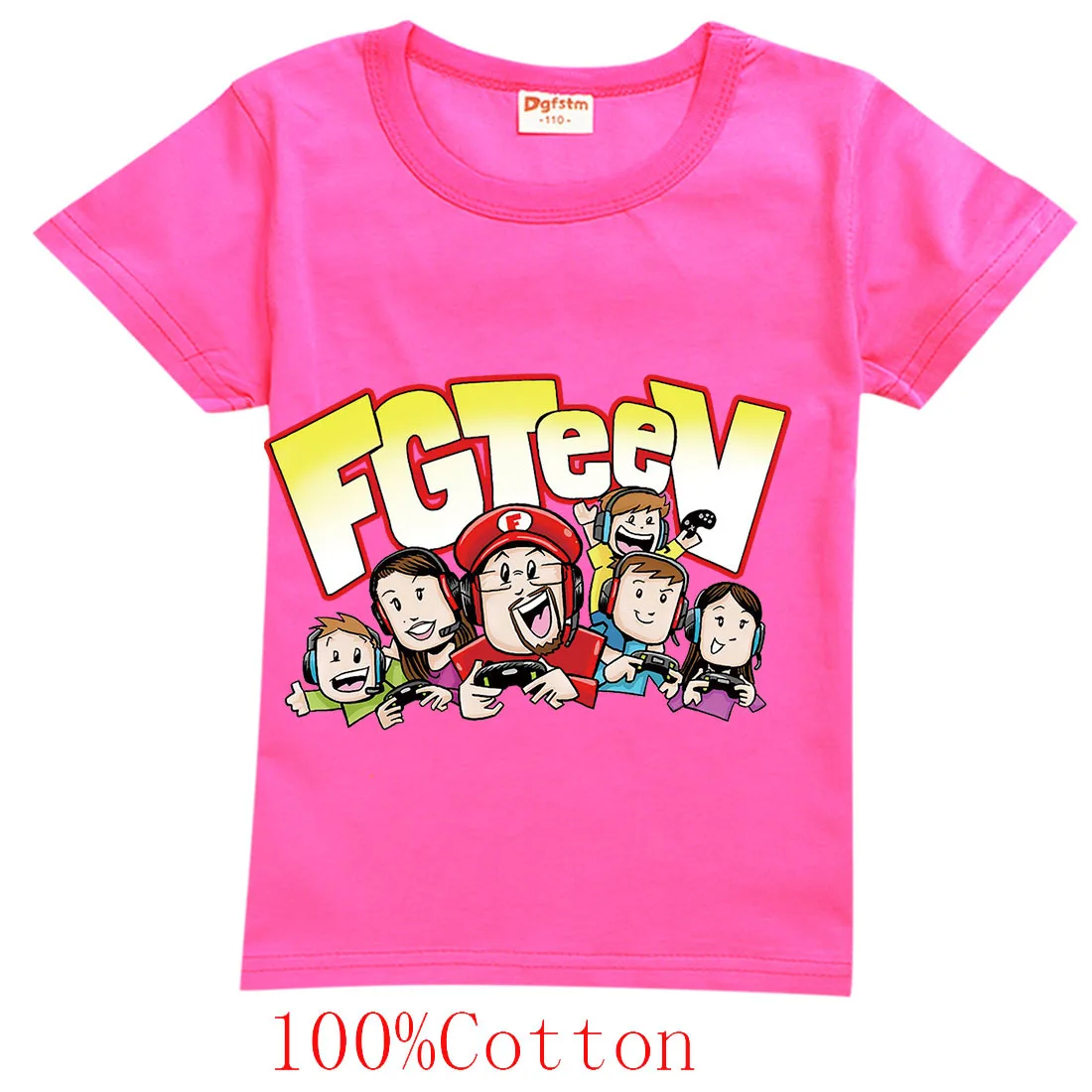 Новая футболка FGTEEV для маленьких девочек, Детская футболка 2023, Летние топы в стиле хип-хоп, Повседневная подростковая футболка с короткими рукавами, Лидер продаж1