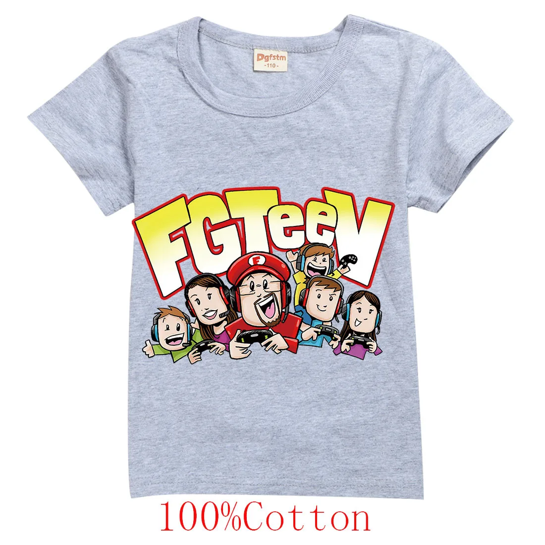 Новая футболка FGTEEV для маленьких девочек, Детская футболка 2023, Летние топы в стиле хип-хоп, Повседневная подростковая футболка с короткими рукавами, Лидер продаж2