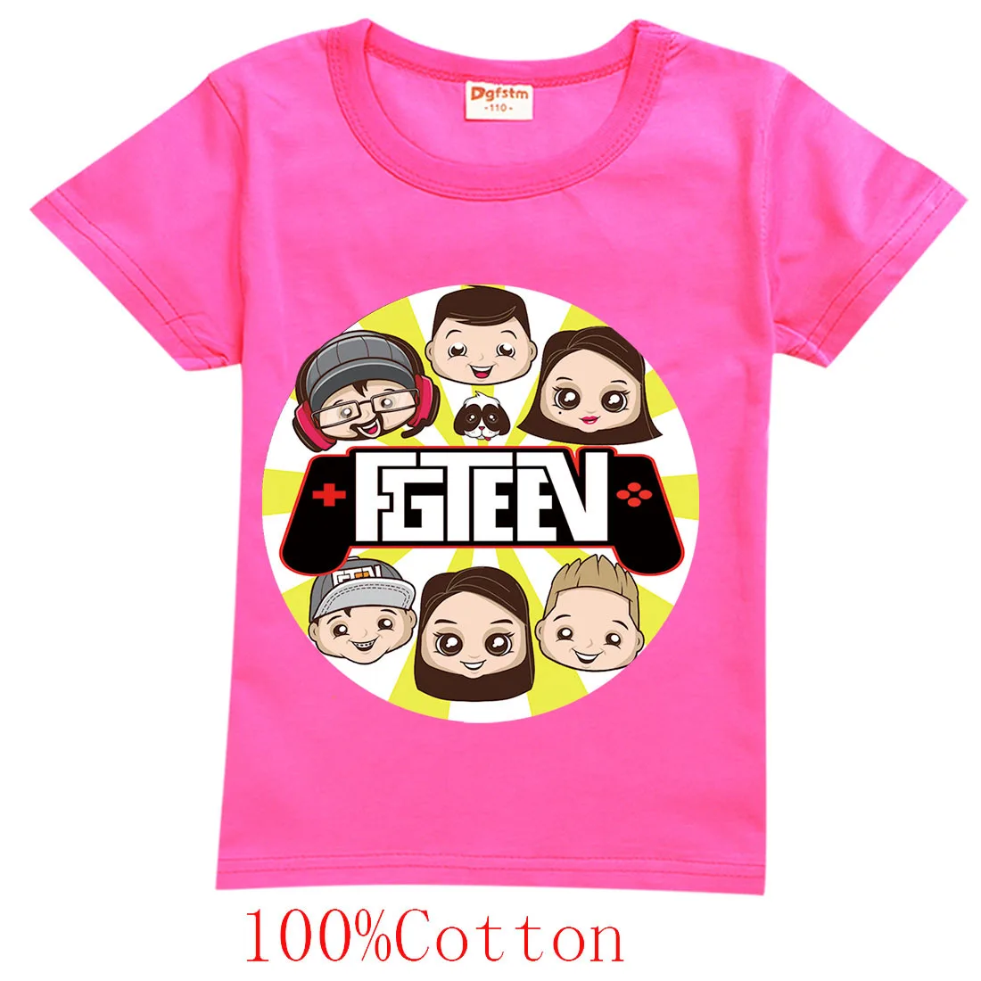 Новая футболка FGTEEV для маленьких девочек, Детская футболка 2023, Летние топы в стиле хип-хоп, Повседневная подростковая футболка с короткими рукавами, Лидер продаж3